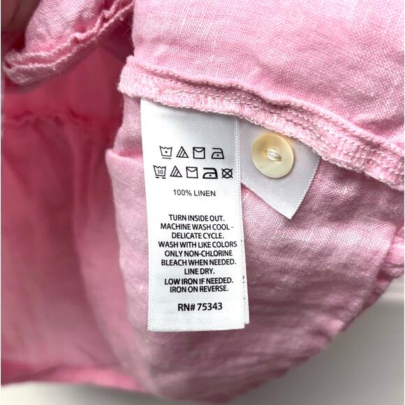 Isaac Mizrahi Linen Blouse, SLeeveless Peplum, Pink Top, Women's Size S - Picture 4 of 4